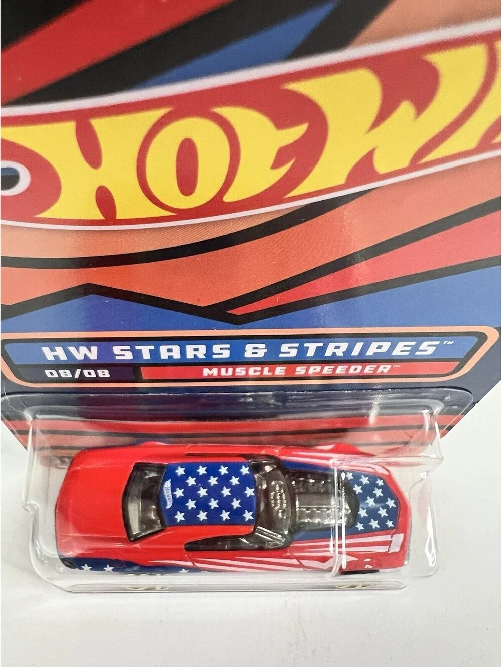 HOT WHEELS MUSCLE SPEEDER STARS & STRIPES 8/8 Red Die Cast Car 1:64